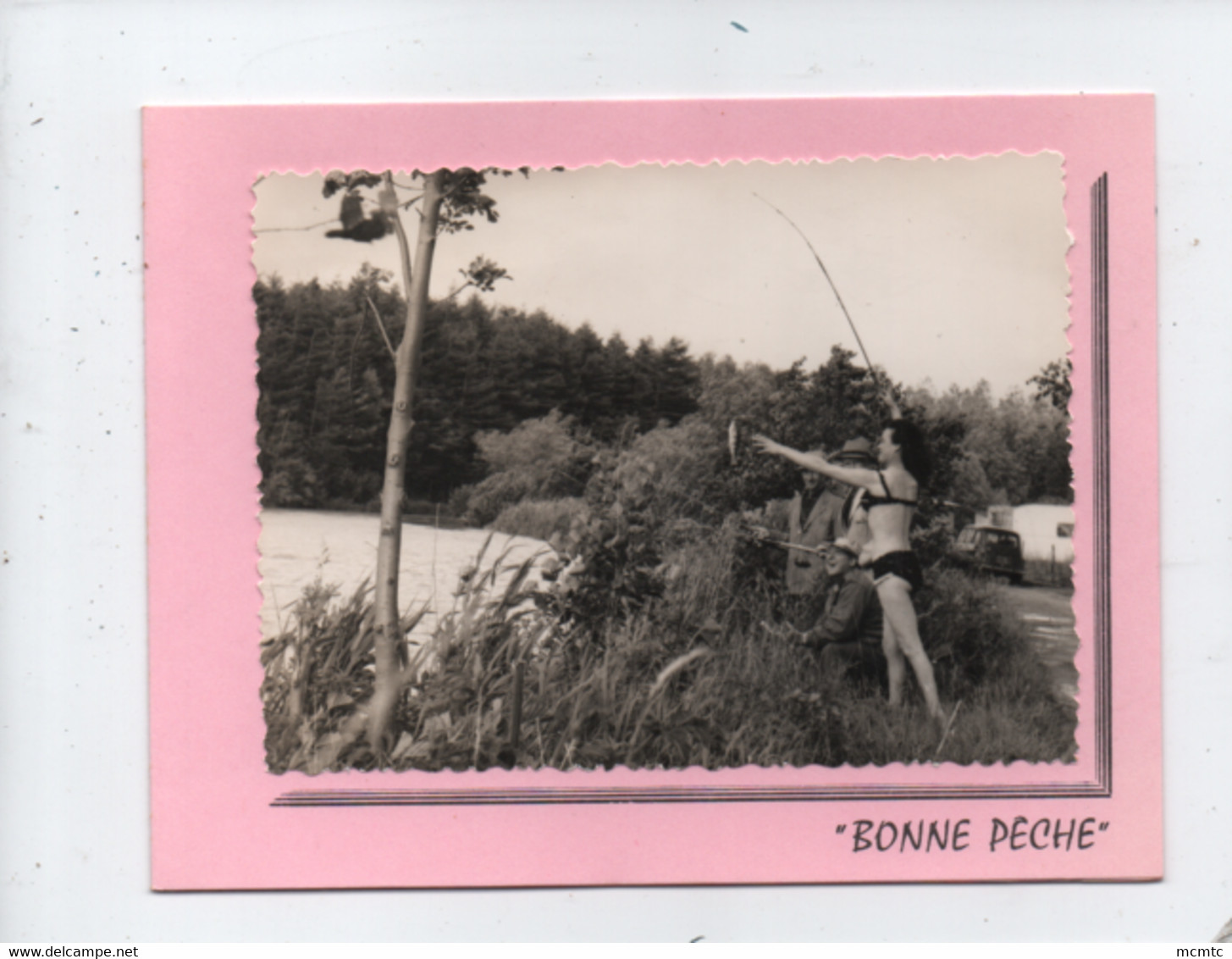 Dépliant Photo Collé Sur Carton -  " Bonne Pêche "  Pêche , Pêcheurs ( Photo Marcel Guilbaut ) - Fishing