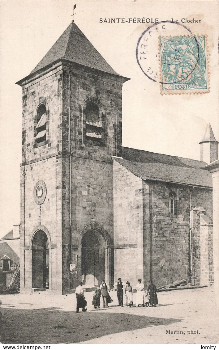 19 Sainte Fereole Le Clocher Eglise Cpa Carte Animée - Other & Unclassified