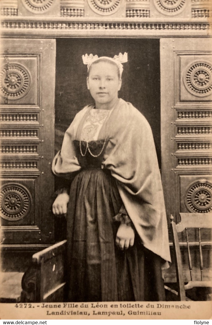 Landivisiau - Lampaul - Guimiliau - Jeune Fille Du Pays De Léon En Toilette Du Dimanche - Coiffe Bretonne - Landivisiau