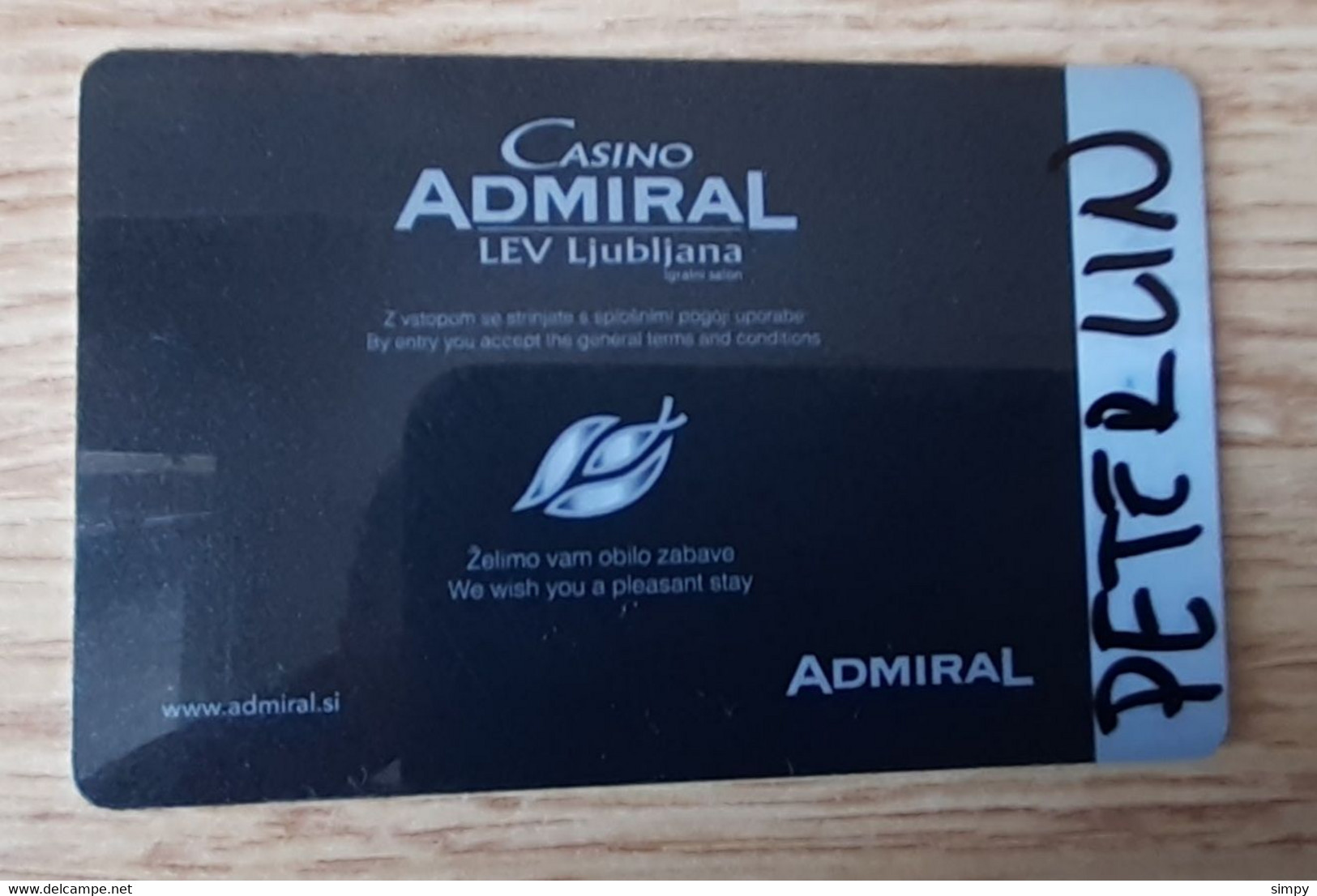 Casino Admiral LEV Ljubljana SILVER With Name Players Club Slovenia Casino Card - Casinokarten