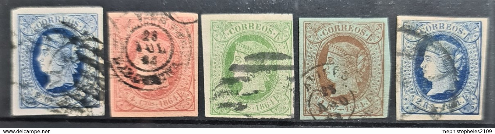 SPAIN 1864 - Canceled - Sc# 61, 62, 63, 65, 66 - Usados