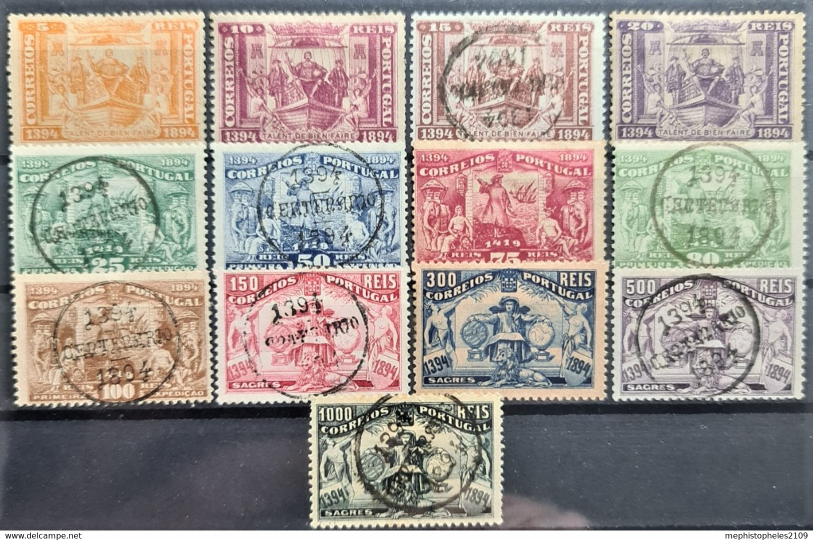 PORTUGAL 1894 - MLH/canceled - Sc# 97-109 - Complete Set! - Used Stamps