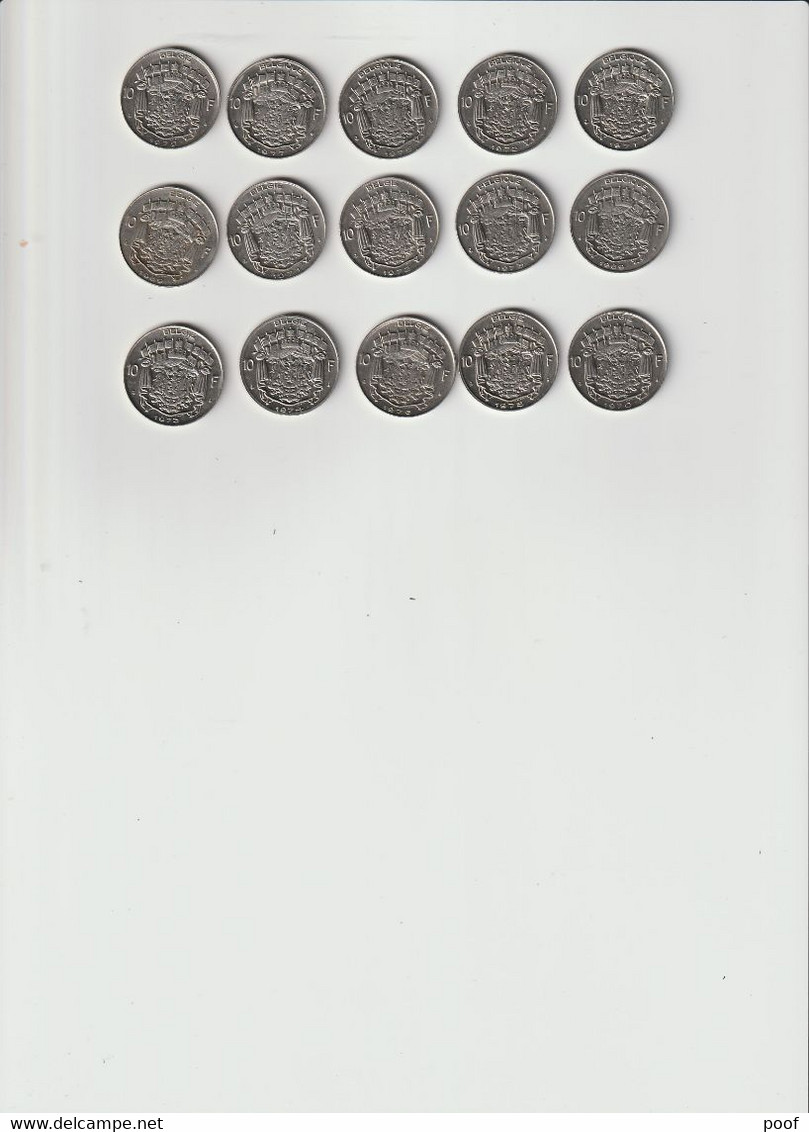 10 Frank 1969 --- 1979 --- 15 Munten - 10 Francs