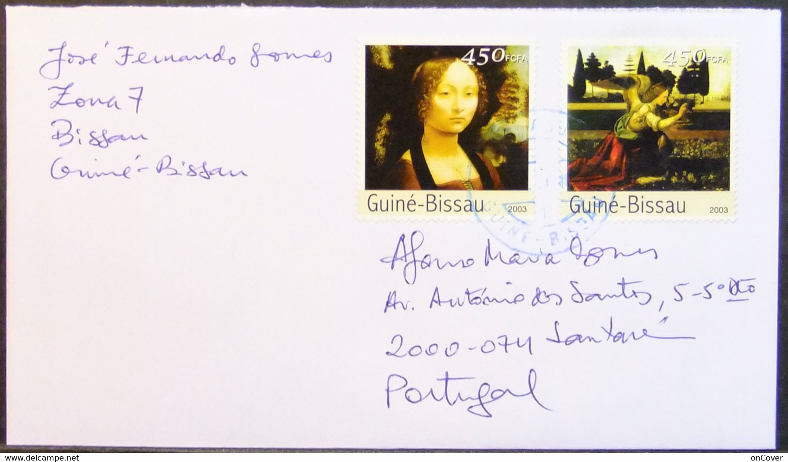 Guinea-Bissau - Cover To Portugal 2018 Paintings Da Vinci - Madonne