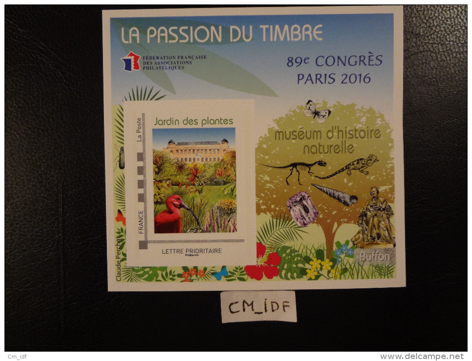 FRANCE 2016 BLOC FFAP "LA PASSION DES TIMBRES" 89ème CONGRES PARIS 2016 MUSEUM D'HISTOIRE NATURELLE - FFAP