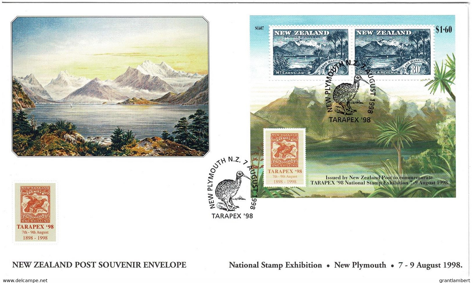 New Zealand 1998 TARAPEX '98 Exhibition Souvenir Cover - Lettres & Documents