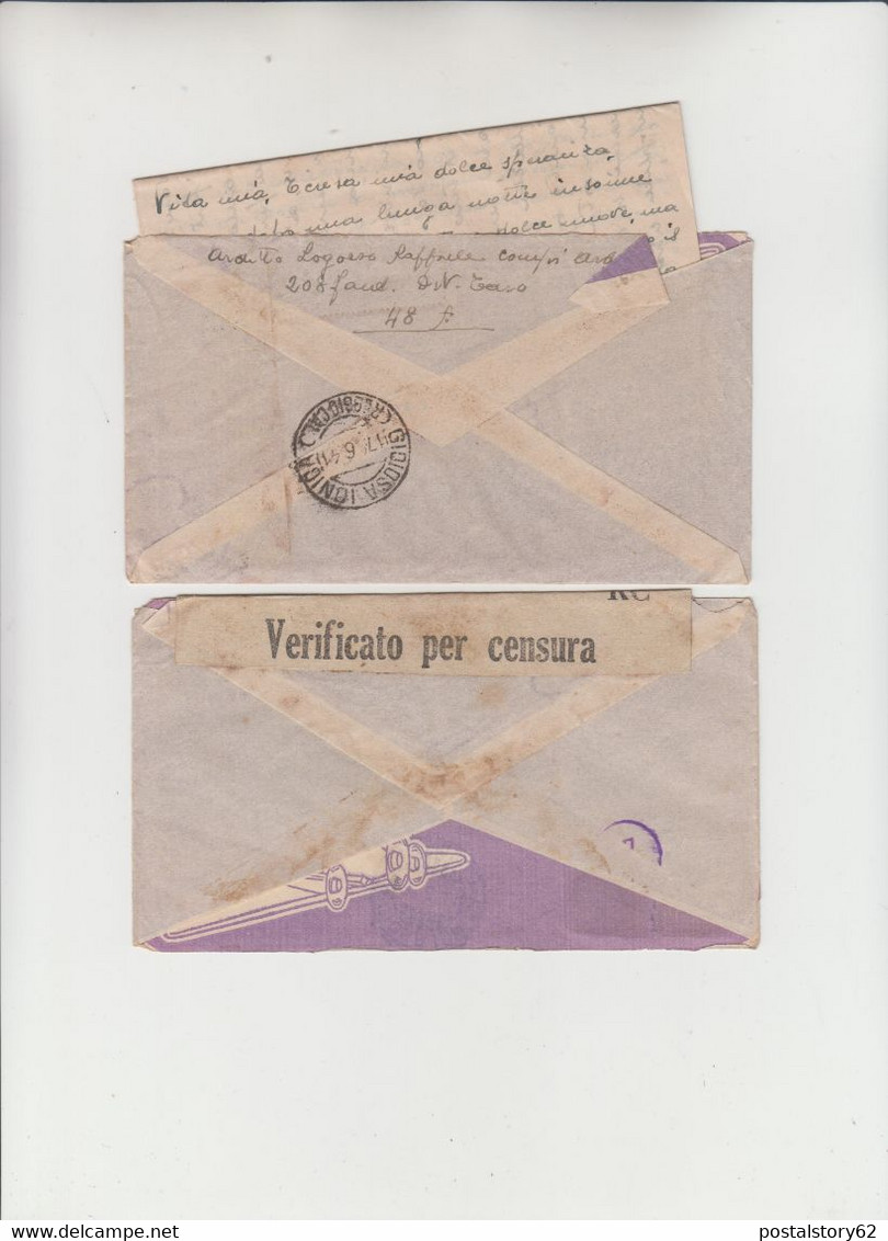 2 Cover - Da E Per Posta Militare N°48 ( Albania) Una Con Contenuto Anno 1941 - Occup. Greca: Albania