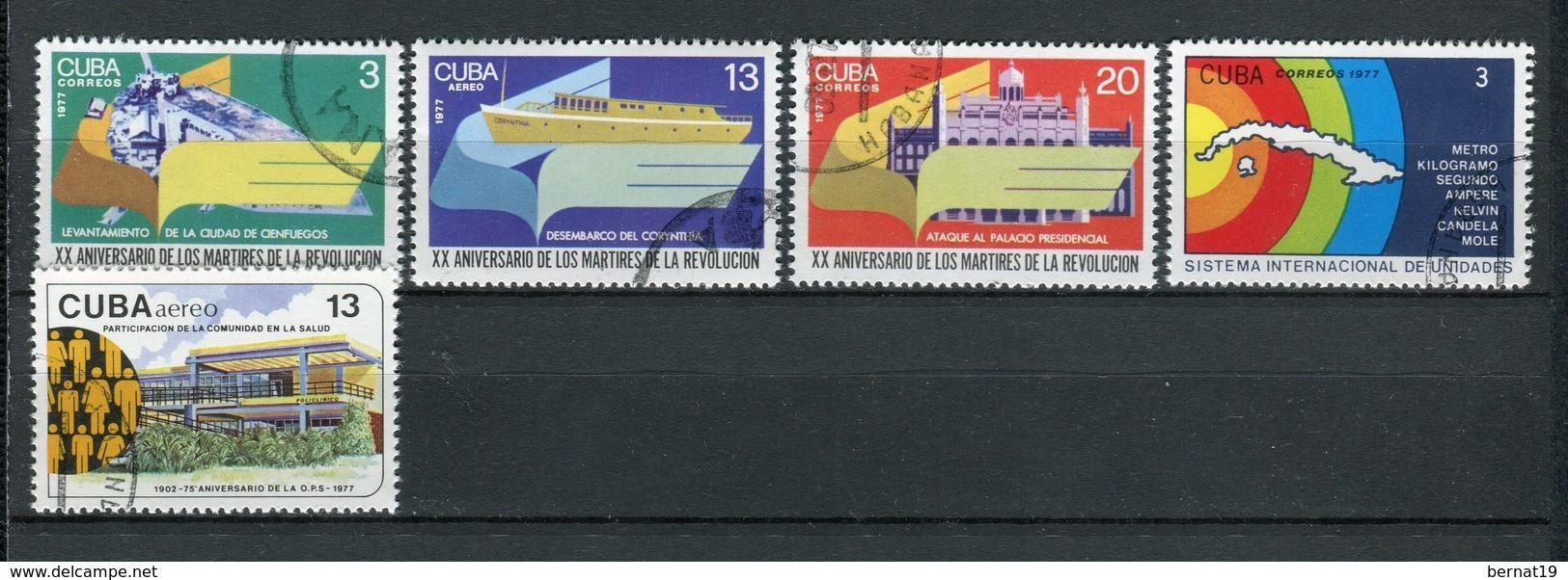 Cuba 1977 Completo Sin Hojas Bloque Usado. - Volledig Jaar