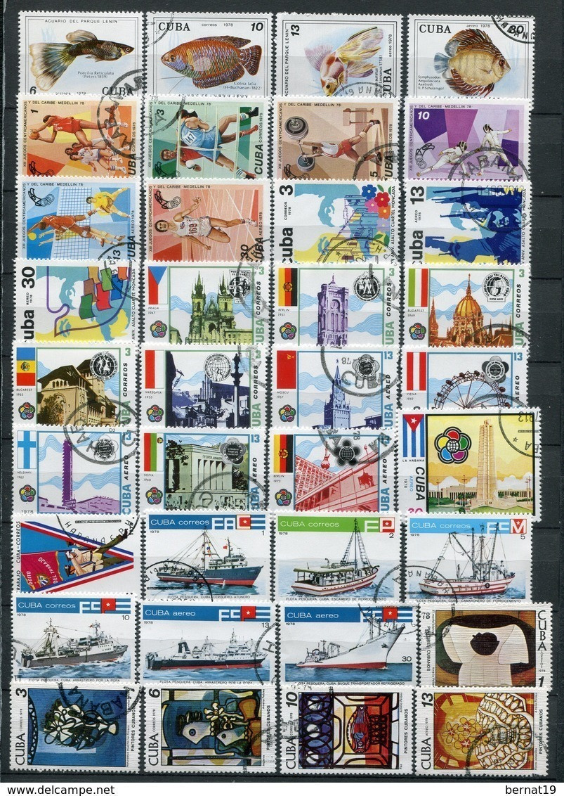 Cuba 1978 Completo Sin Hojas Bloque Usado. - Volledig Jaar