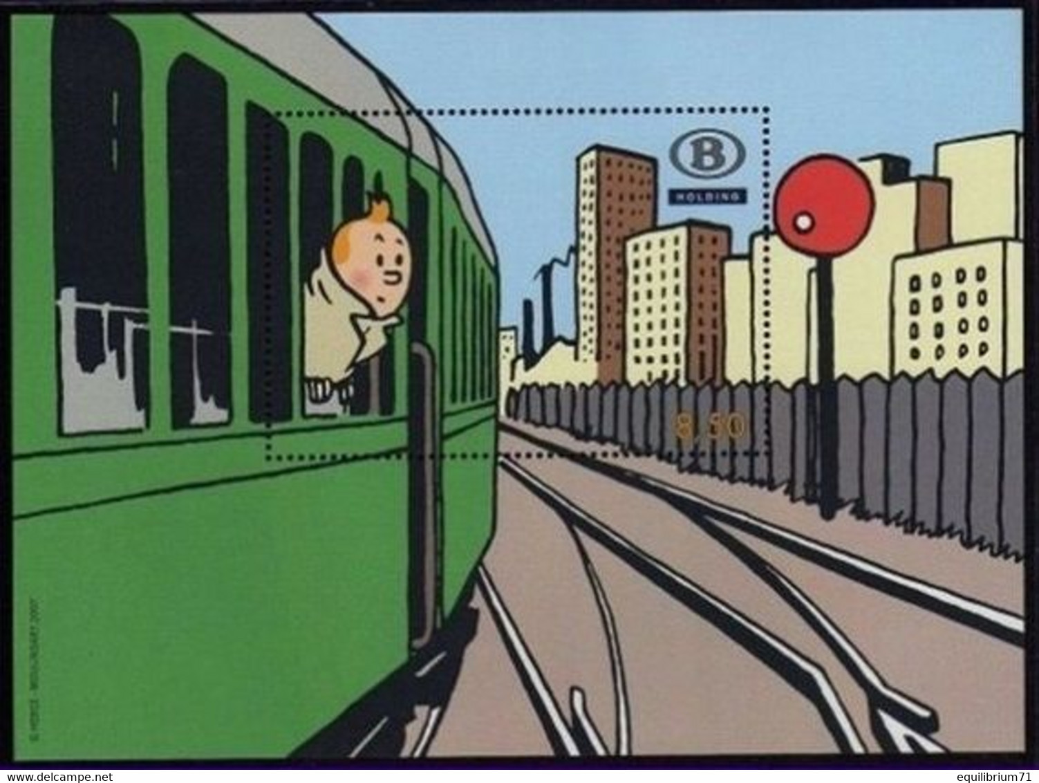 TRV-BL12** (TRV51) - Tintin / Kuifje / Tim - Milou / Bobbie / Struppi / Snowy  - Dentelé / Getand - BELGIQUE / BELGIË - Philabédés (comics)