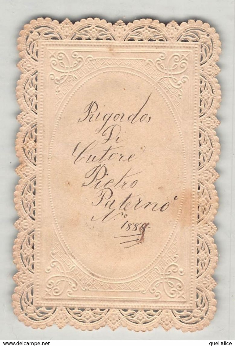 03080 "SANTINO - AL VERSO - RICORDO DI CUTORE PIETRO PATERNO' N. 1888/9" SANTINO CROMO-BORDO MERLETTATO - Other & Unclassified