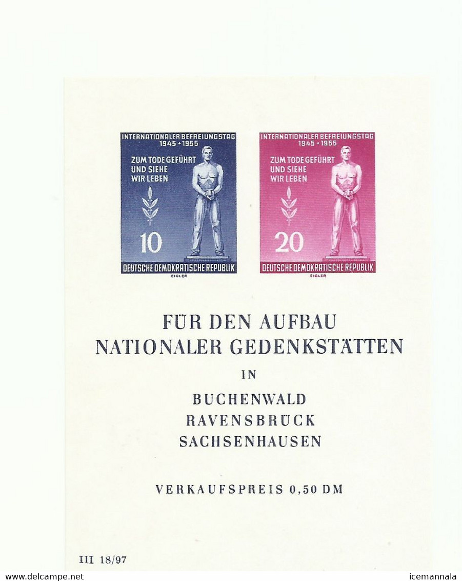 ALEMANIA ORIENTAL  YVERT  H/B 5   MNH  ** - 1e Dag FDC (vellen)