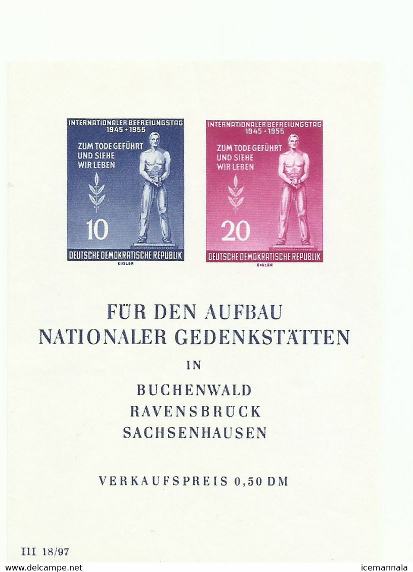 ALEMANIA ORIENTAL  YVERT  H/B 5   MNH  ** - 1e Dag FDC (vellen)