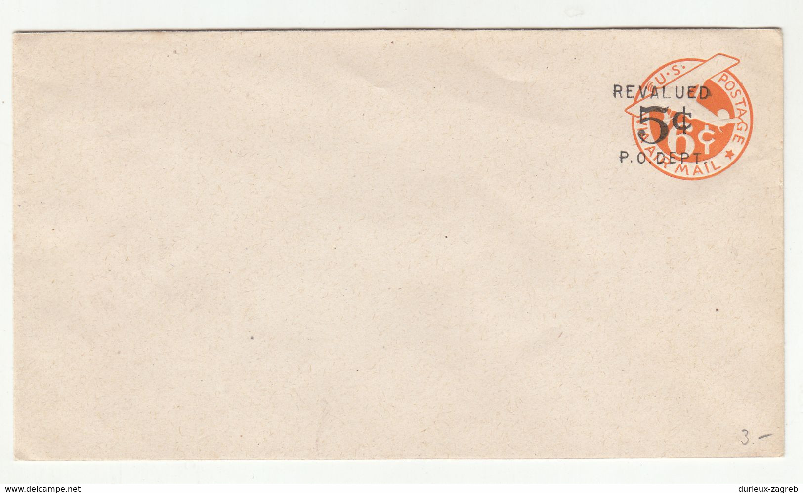 Airmail Revalued 5c Postal Stationery Letter Cover 1946 B211001 - 1941-60