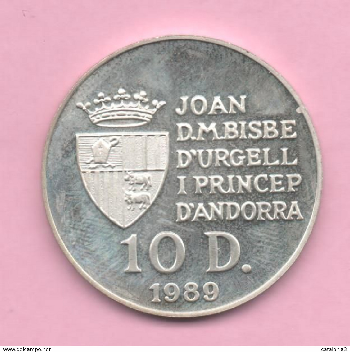 ANDORRA -  10 DINERS 1989 KM56 BARCELONA 92" PLATA - Andorra