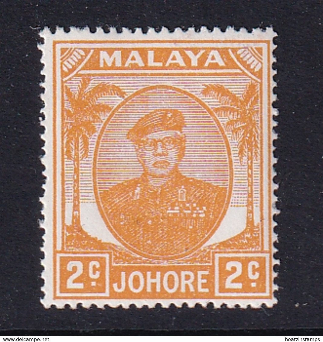 Malaya - Johore: 1949/55   Sultan Ibrahim    SG134a    2c   Orange-yellow   MH - Johore