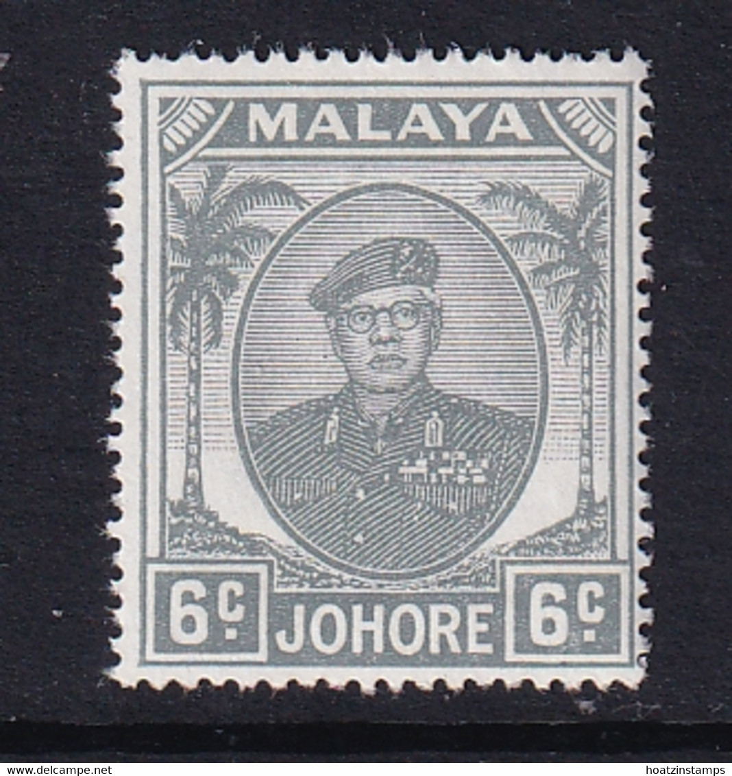 Malaya - Johore: 1949/55   Sultan Ibrahim    SG137    6c   Grey   MH - Johore