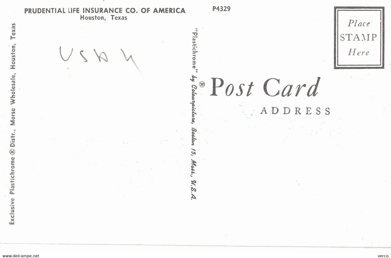 Carte POSTALE  Ancienne  De  HOUSTON - Prudential Life Insurance - Houston