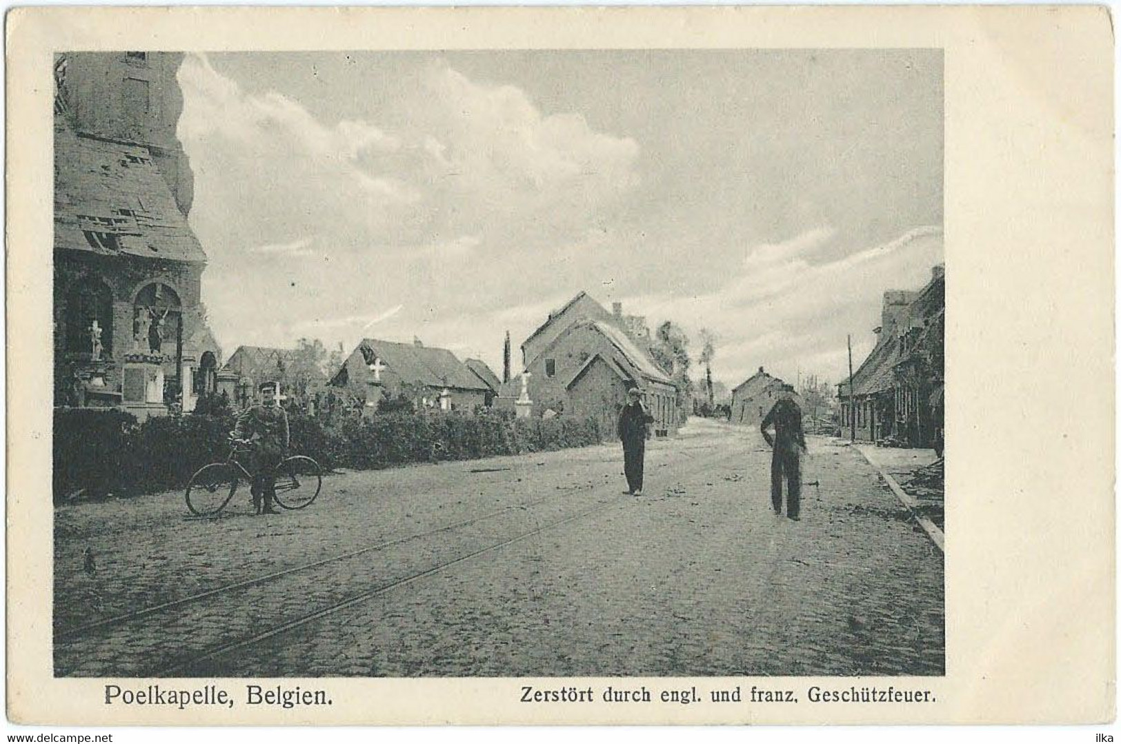 Poelkapelle WO I - Zerstört Durch Engl. Und Franz. Geschützfeuer. Marktplein. Vernietiging Door Engels En Frans Geschut - Langemark-Poelkapelle