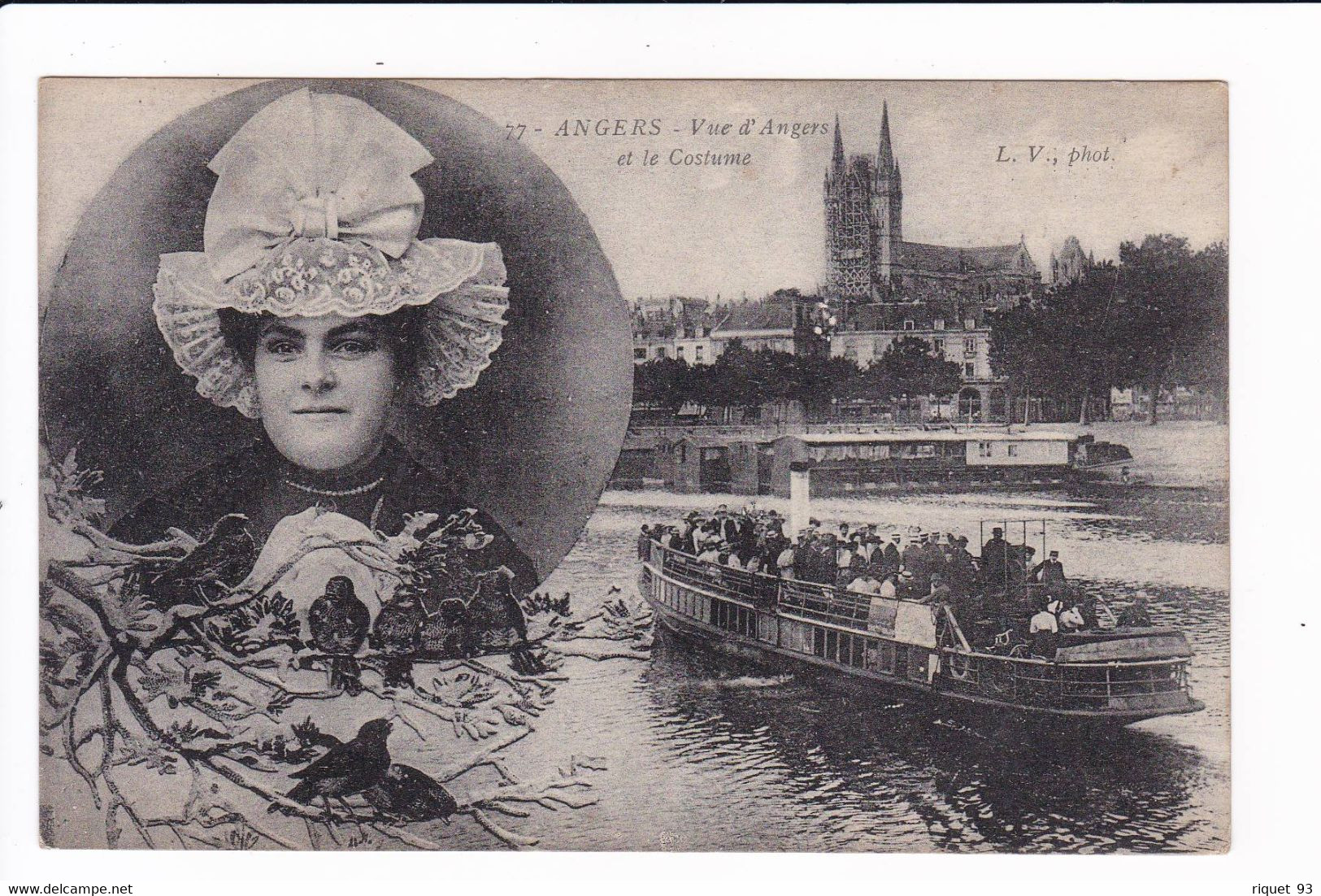 77 - ANGERS - Vue D'Angers Et Le Costume (bateau Vapeur Avec Passagers) - Angers