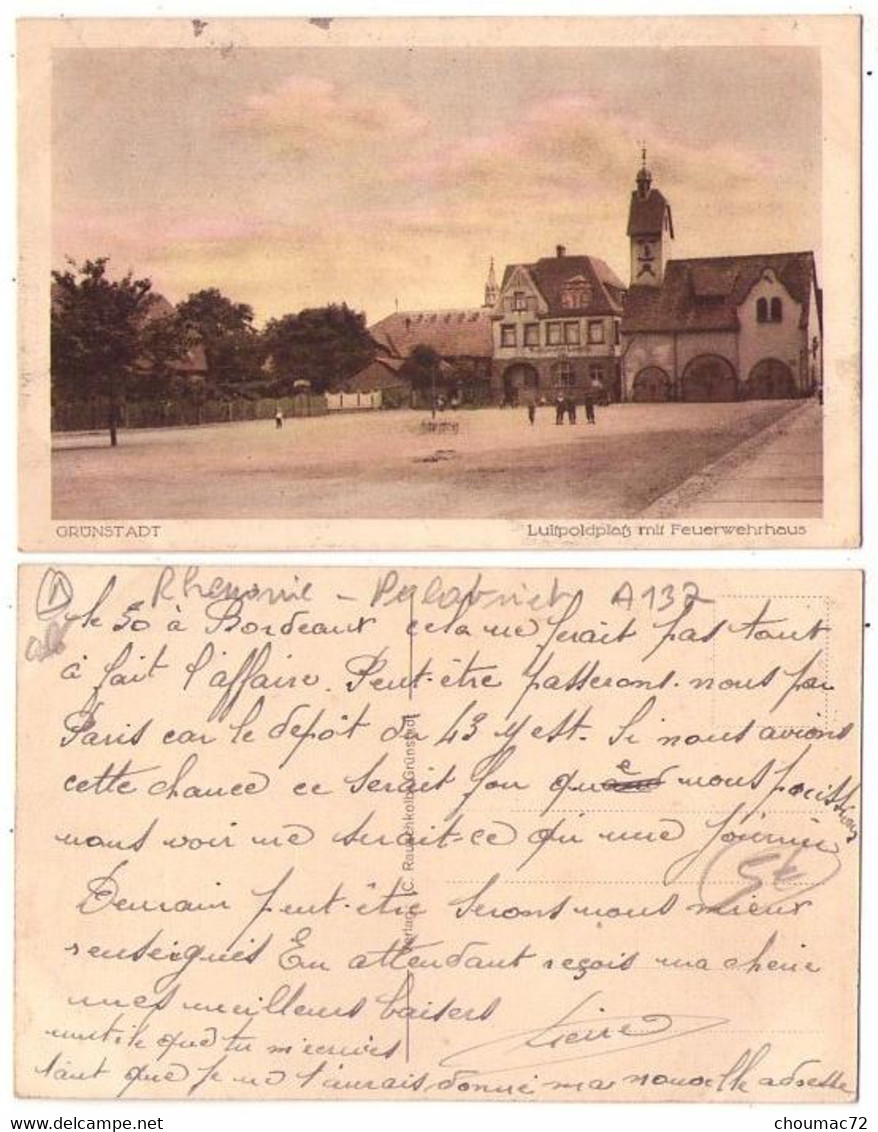 (Rhénanie Palatinat) 086, Grünstatd, Luitpoldplatz Mit Feuerwehrhaus - Gruenstadt