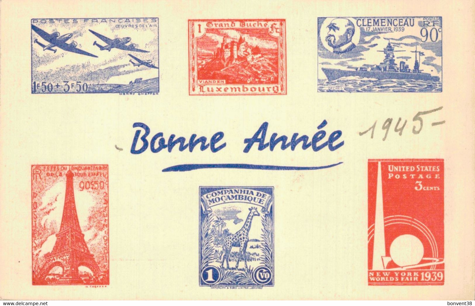 H0510 - Bonne Année 1945 - Francobolli (rappresentazioni)