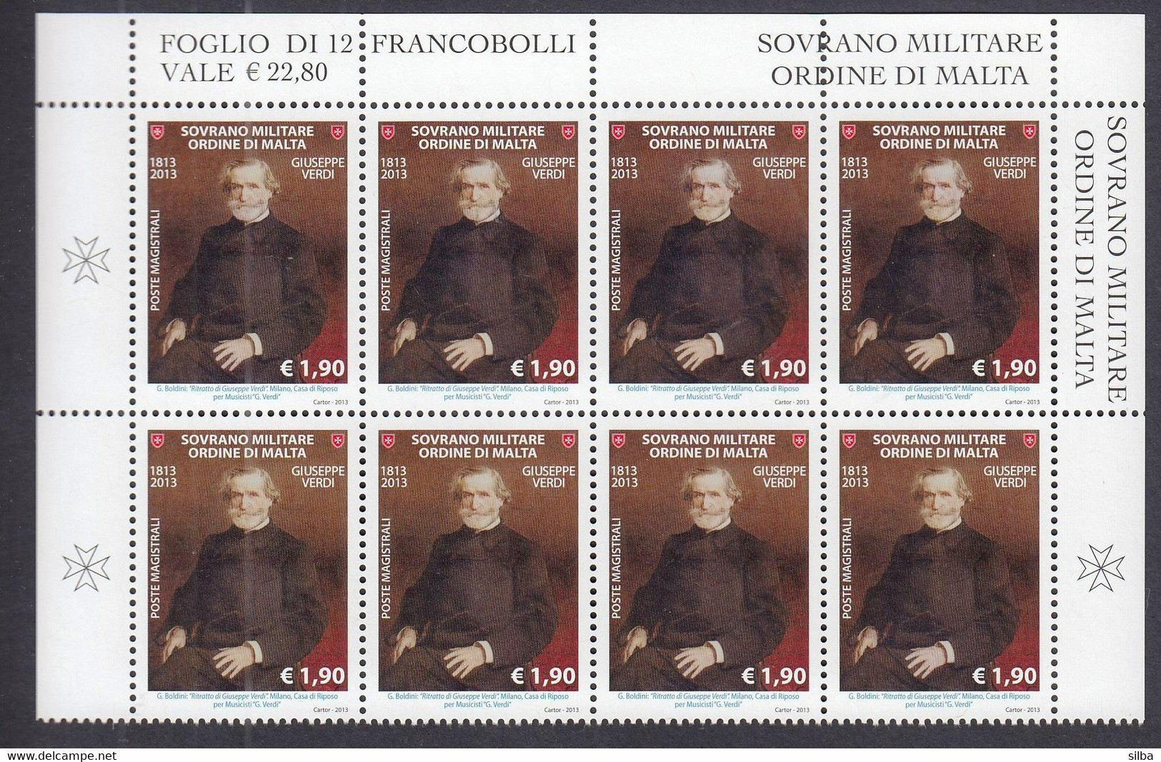 SMOM Sovrano Militare Ordine Di Malta 2013 / 200th Anniversary Of The Birth Of Giuseppe Verdi, 1813-1901 / MNH Stamps - Malte (Ordre De)