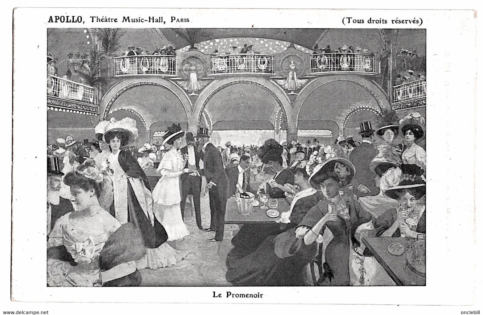 Paris Theatre Music Hall Apollo Promenoir Animé 1910 état Superbe - Non Classés