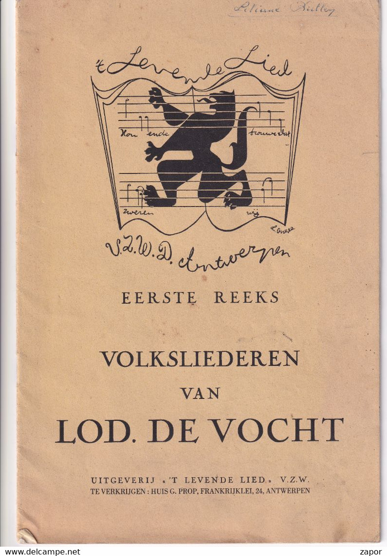 't Levende Lied - Volksliederen Van Lodewijk De Vocht - 1949 - Chant Chorale