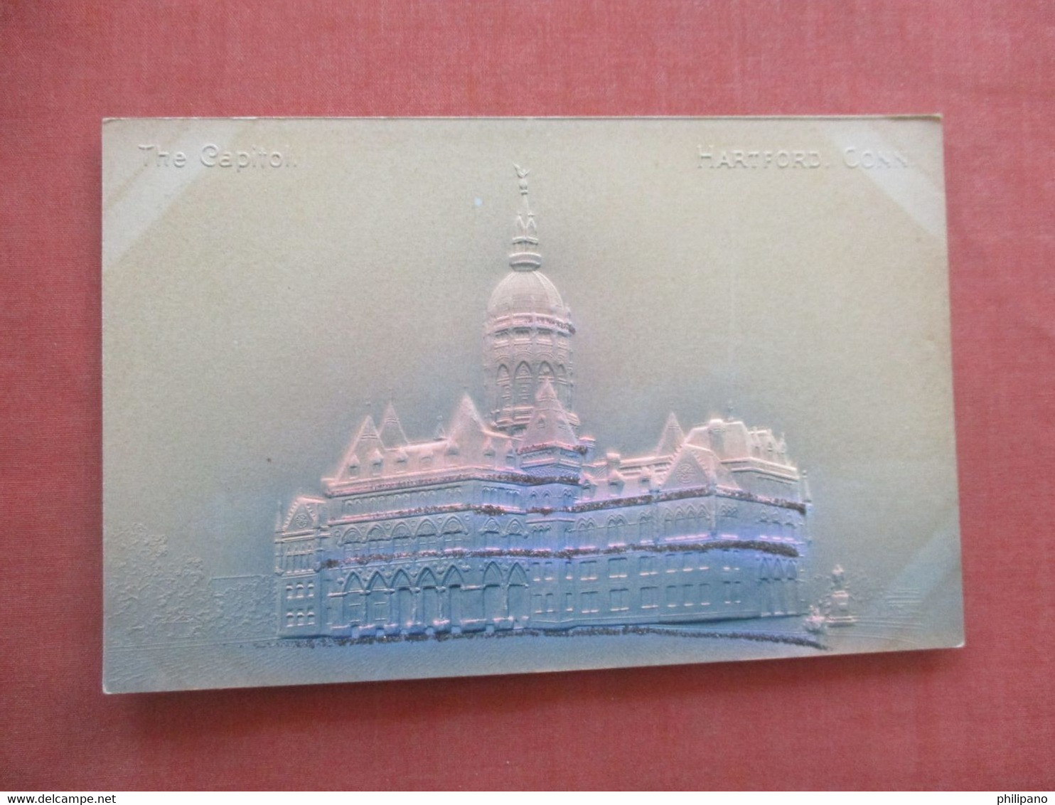Embossed Glitter Added-- Painted Air Brush    The Capitol    Hartford Connecticut > Hartford   Ref 5207 - Hartford