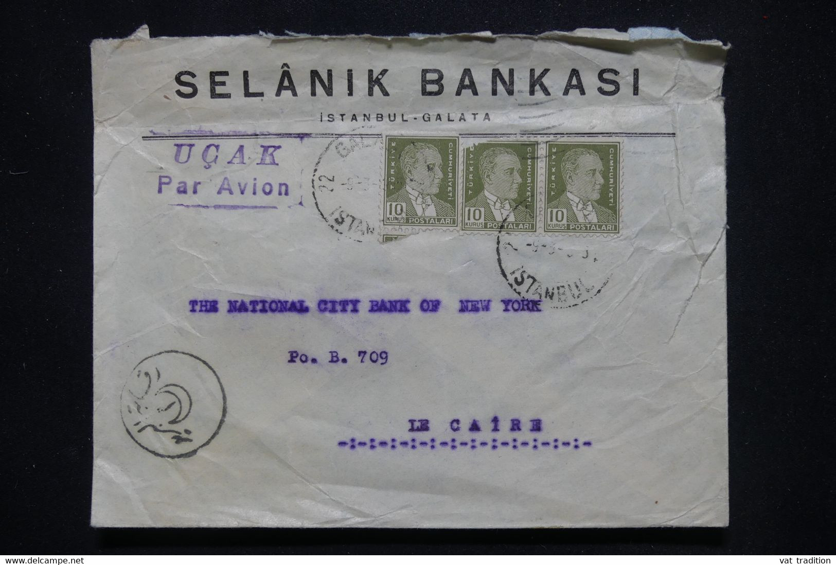 TURQUIE - Enveloppe Commerciale De Istanbul Pour Le Caire En 1955  - L 107732 - Covers & Documents