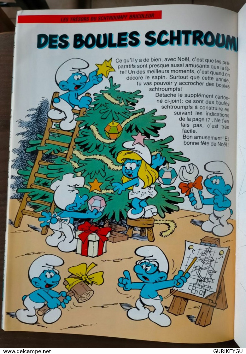 RARE Livre SCHTROUMPF N° 2 Supplément Préparons Noel Boules De Noel EO 1989  PEYO L'aéroschtroumpf - Schtroumpfs, Les