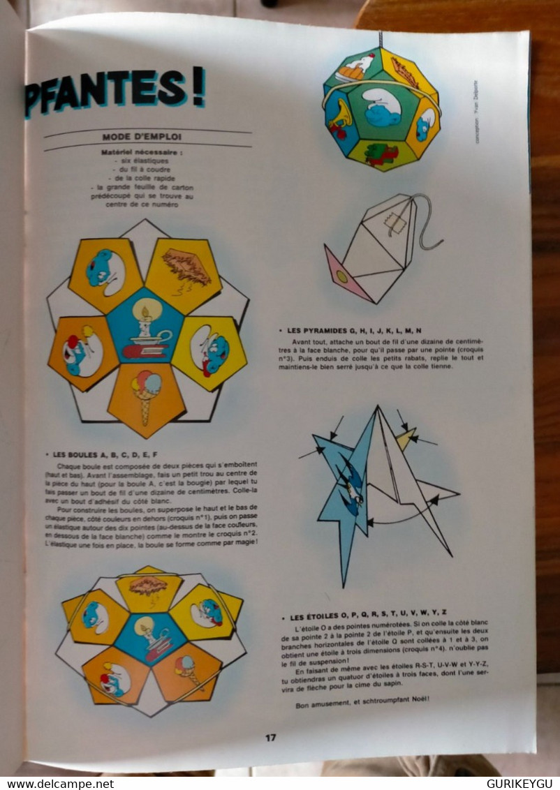 RARE livre SCHTROUMPF n° 2 supplément préparons noel boules de noel EO 1989  PEYO l'aéroschtroumpf