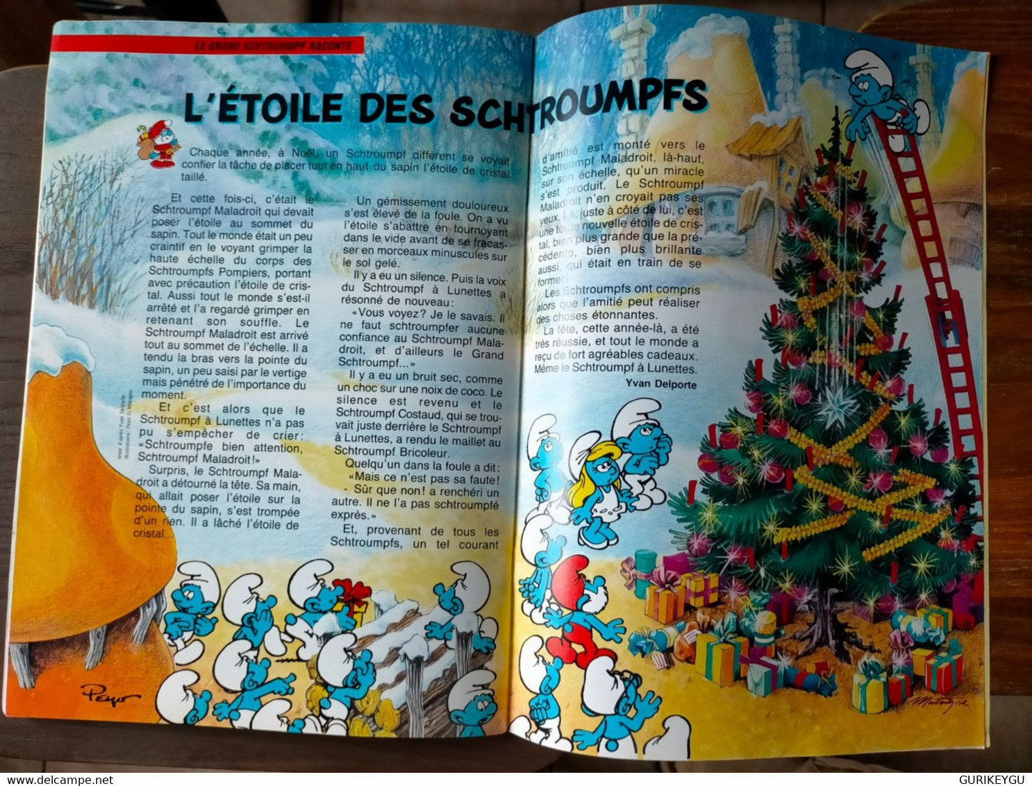 RARE livre SCHTROUMPF n° 2 supplément préparons noel boules de noel EO 1989  PEYO l'aéroschtroumpf