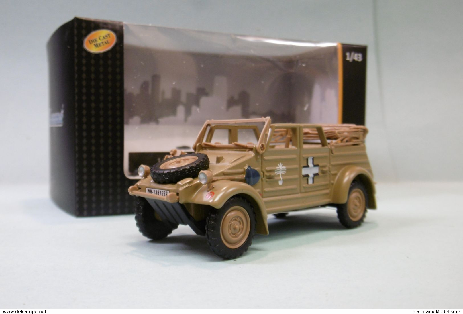 Cararama - VW VOLKSWAGEN TYPE 82 1/4 4x4 K Kubelwagen Sable Militaire Neuf NBO 1/43 - Cararama (Oliex)