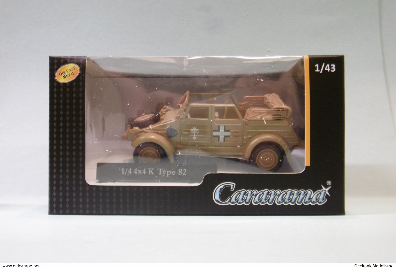 Cararama - VW VOLKSWAGEN TYPE 82 1/4 4x4 K Kubelwagen Sable Militaire Neuf NBO 1/43 - Cararama (Oliex)