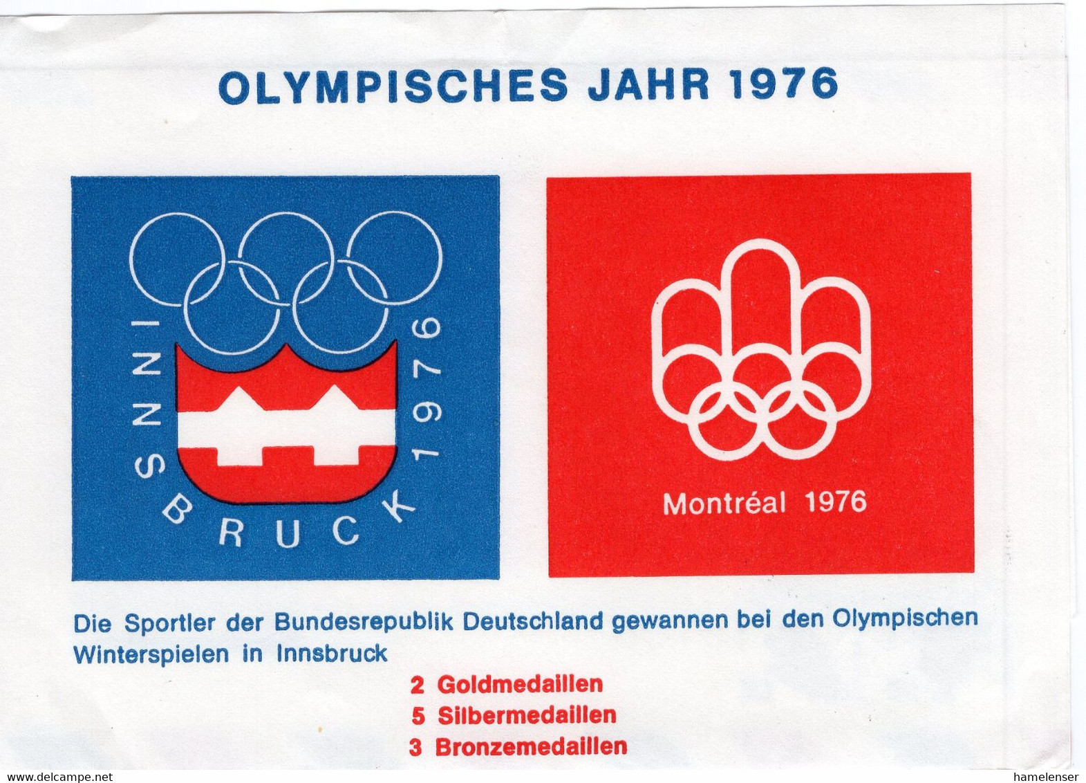 49652 - Berlin - 1976 - Privat-GA-Streifband M. SoStpl. LEVERKUSEN - AUSSTELLUNG PHILATELIE DER OLYMPISCHEN SPIELE - Invierno 1976: Innsbruck