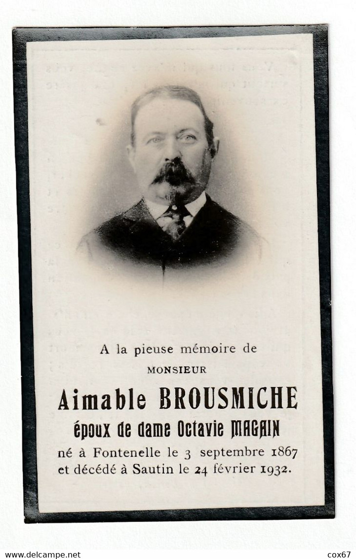 Fontenelle (Walcourt) "Mr. Aimable Brousmiche " - Todesanzeige
