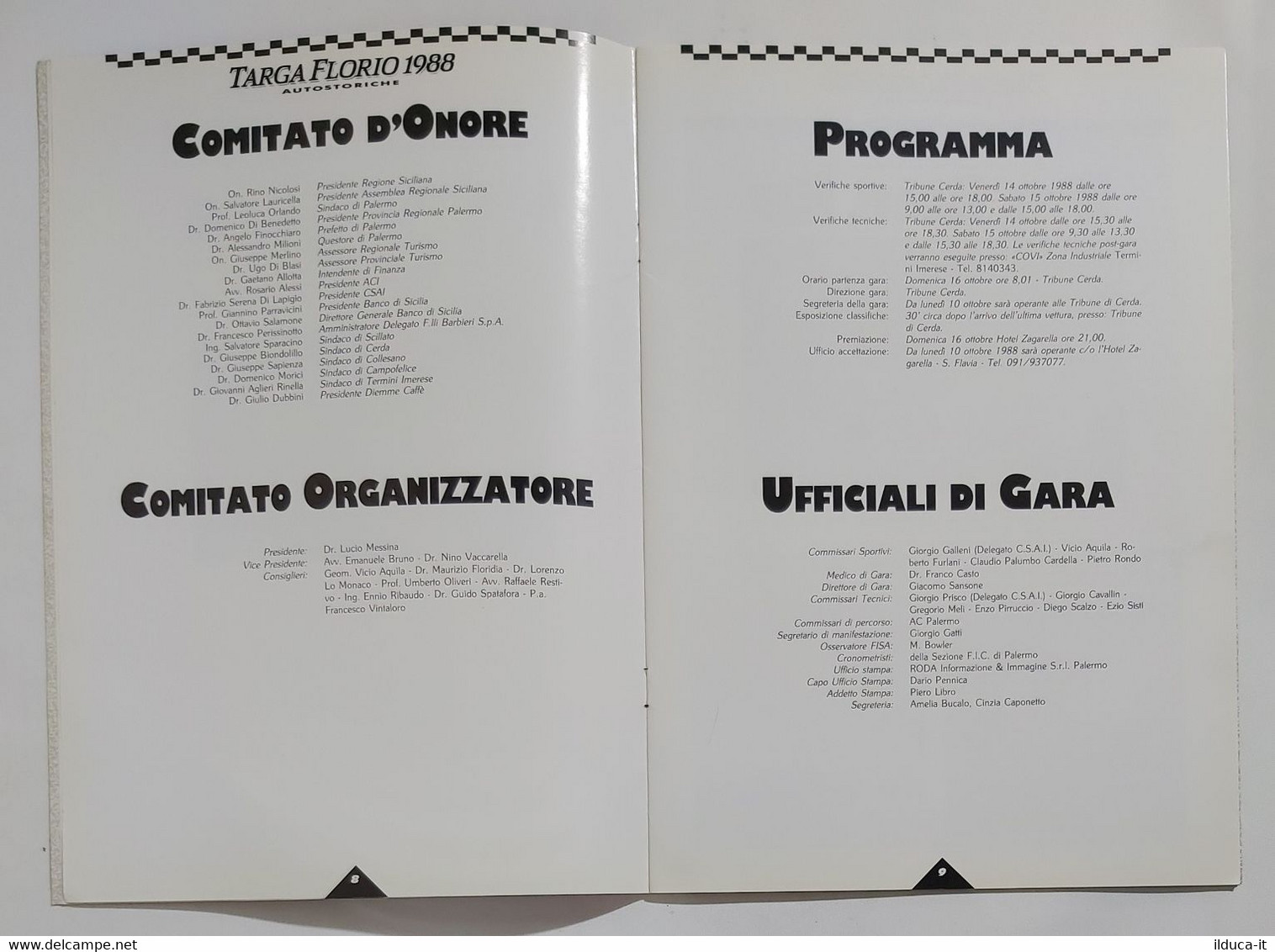 05746 Automobile Club Palermo - Targa Florio 1988 - Numero Unico - Voitures