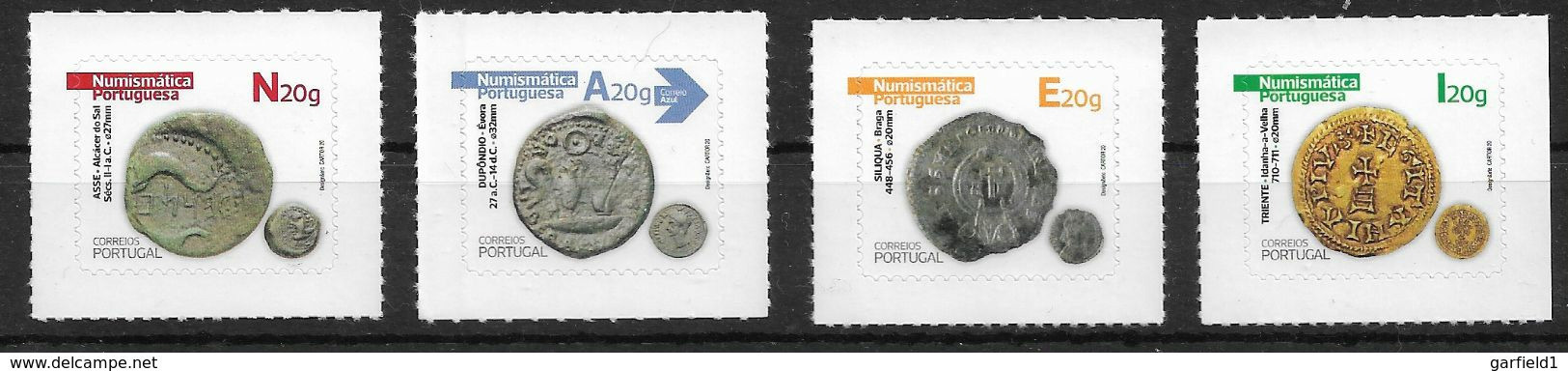 Portugal 2020 , Numismatica Portuguesa - Antike Münzen  Grupo 1 - Selbstklebend - Postfrisch / MNH / (**) - Unused Stamps