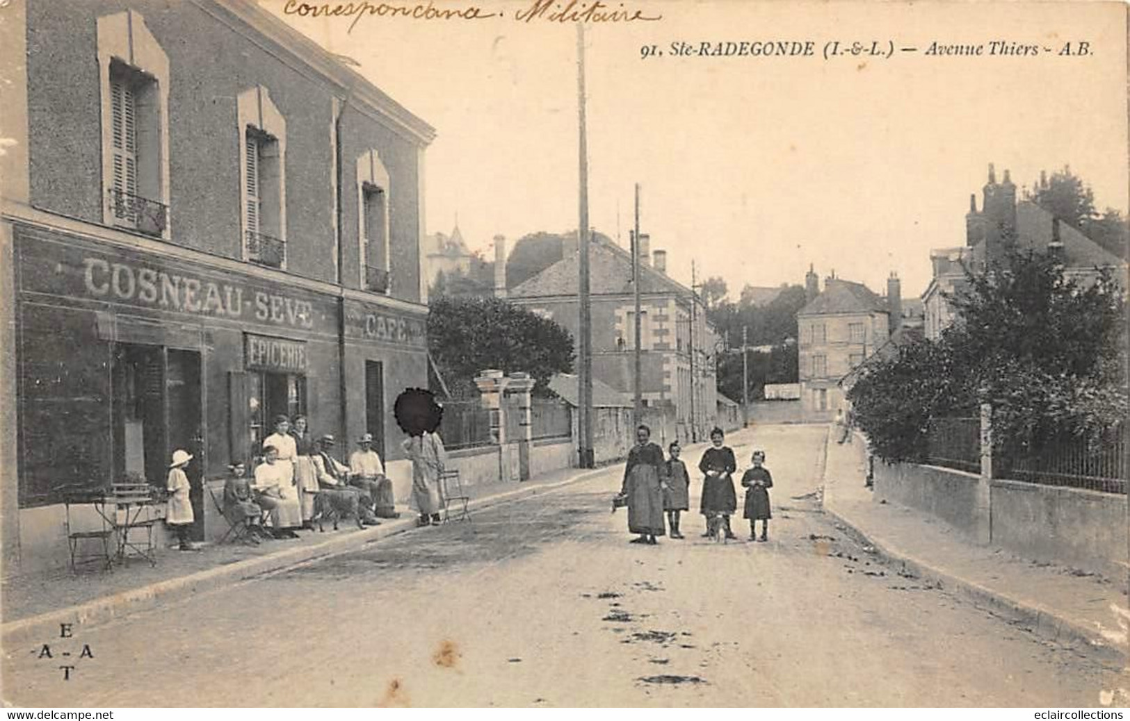 Sainte-Radegonde-en-Touraine      37         Avenue Thiers : Epicerie Café  Cosneau            (voir Scan) - Sonstige & Ohne Zuordnung