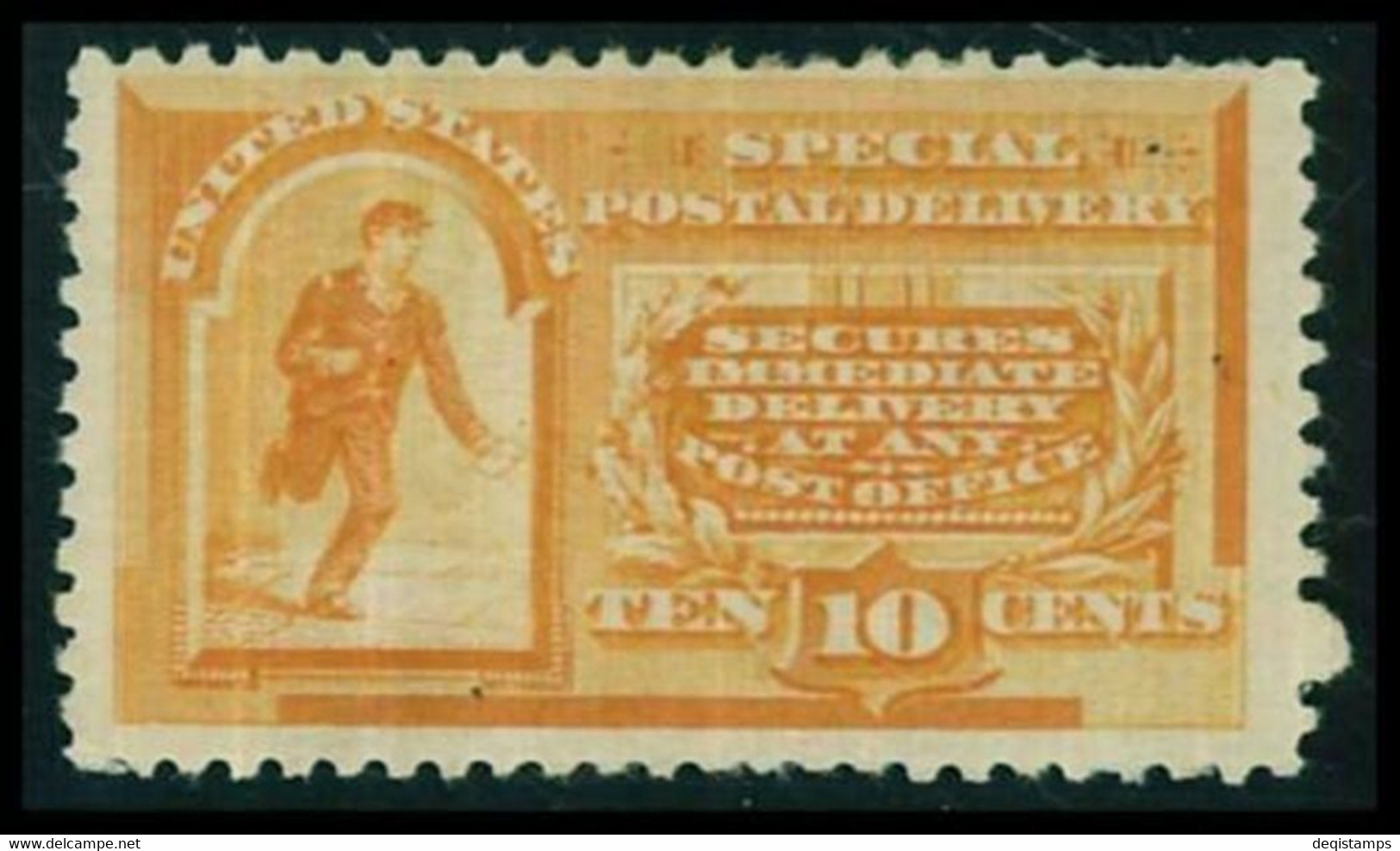 United States 1893 10 Cents ☀ Scott #E3 - 300 $ - Ongoing Courier ☀ MH* Unused - Special Delivery, Registration & Certified