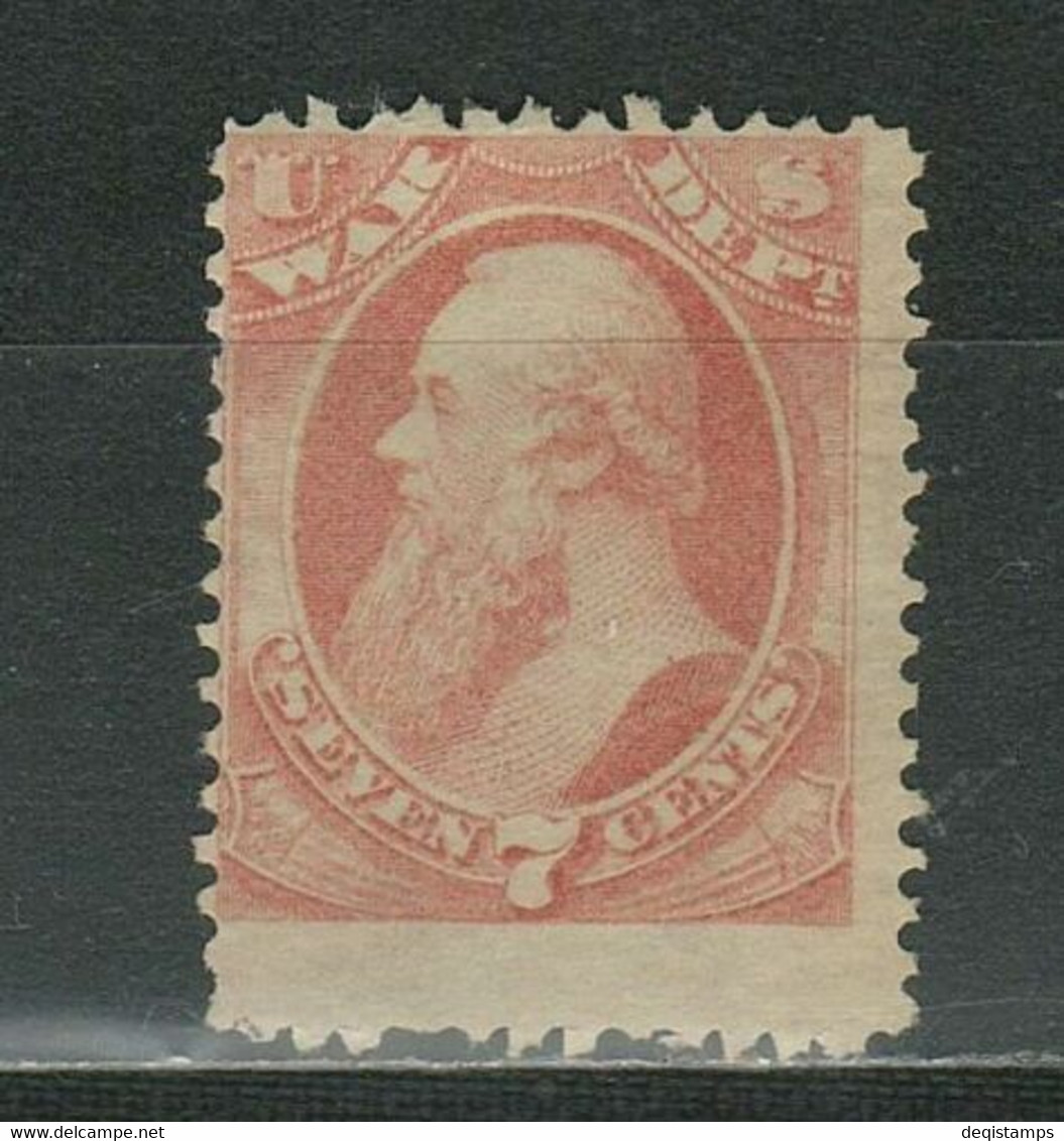 United States 1873 7c ☀ War Department Official SC# 87 ☀ MNG Unused - Unused Stamps