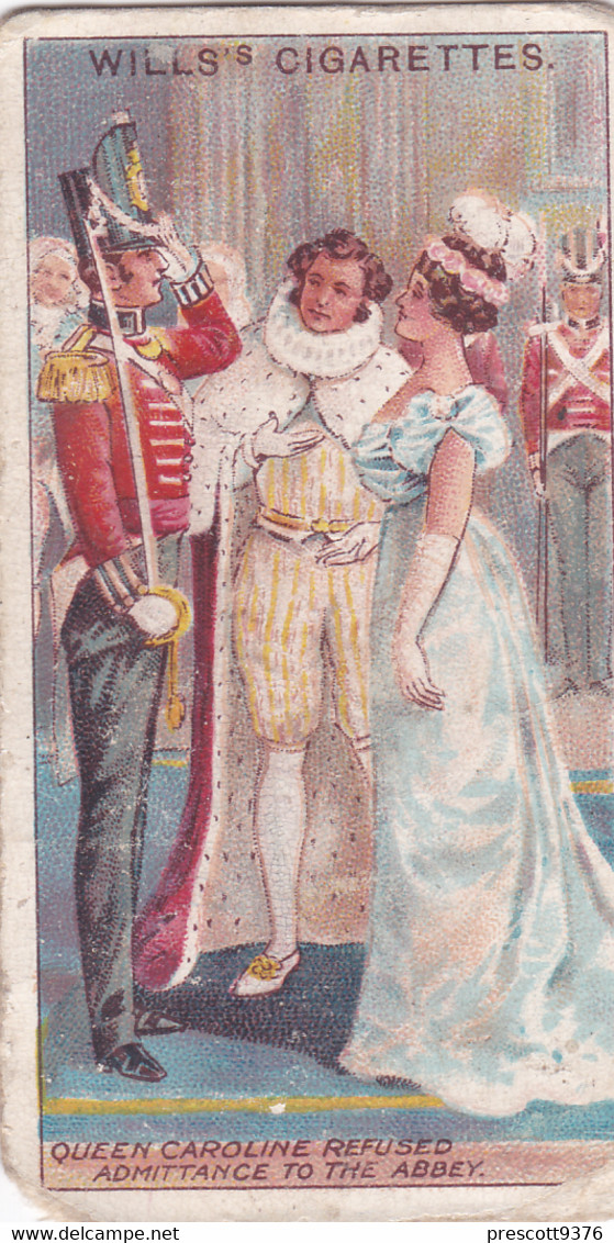 29 Queen Caroline Refused Entry To Abbey - The Coronation Series 1911 -  Wills Cigarette Card - Original Antique - Wills