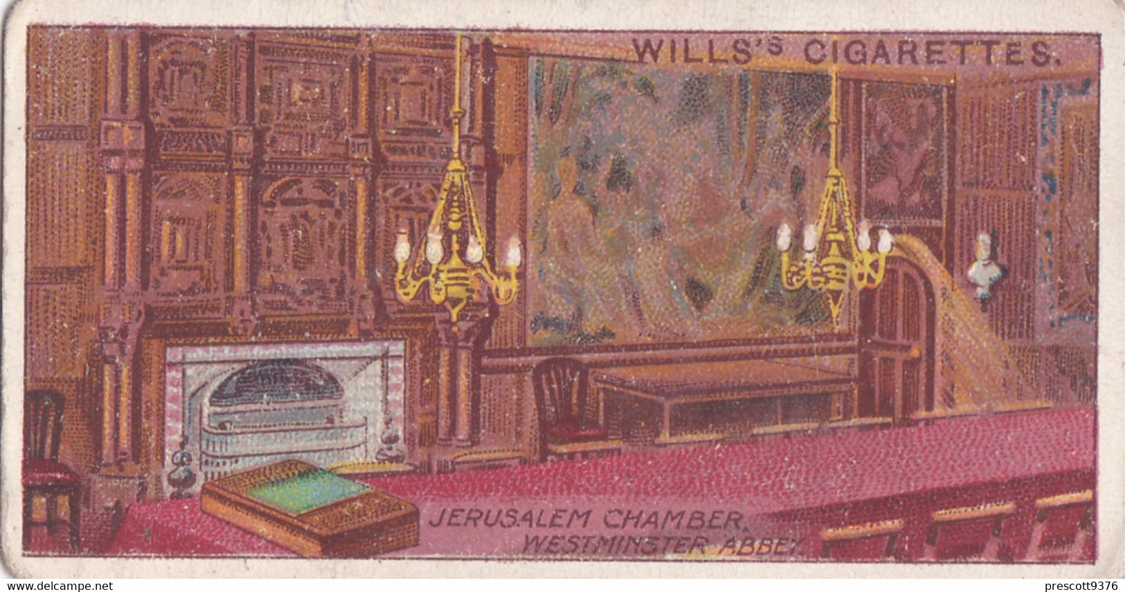 39 Jerusalem Chamber, Westminster Abbey - The Coronation Series 1911 -  Wills Cigarette Card - Original Antique - Wills