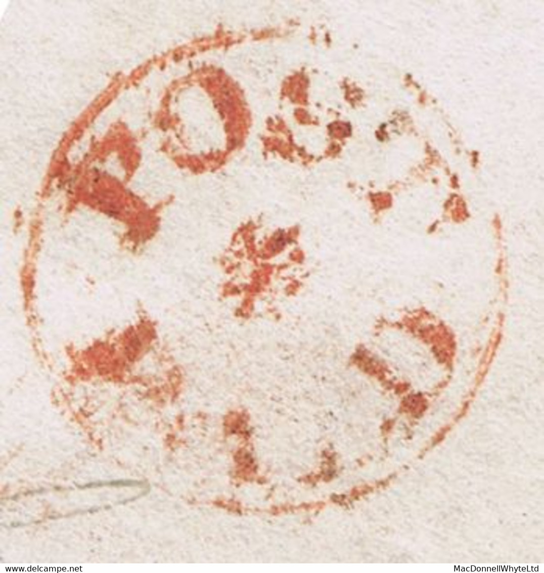 Ireland Offaly 1833 Distinctive Circular POST/*/PAID Of Tullamore On Cover To Dublin, TULLAMORE/49 Mileage Mark - Préphilatélie