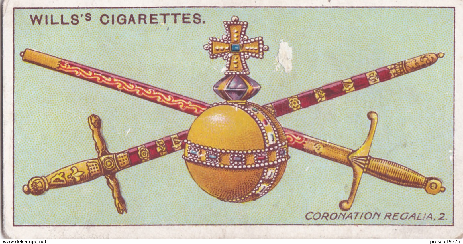 45 Coronation Regalia   - The Coronation Series 1911 -  Wills Cigarette Card - Original Antique- Royalty - Wills