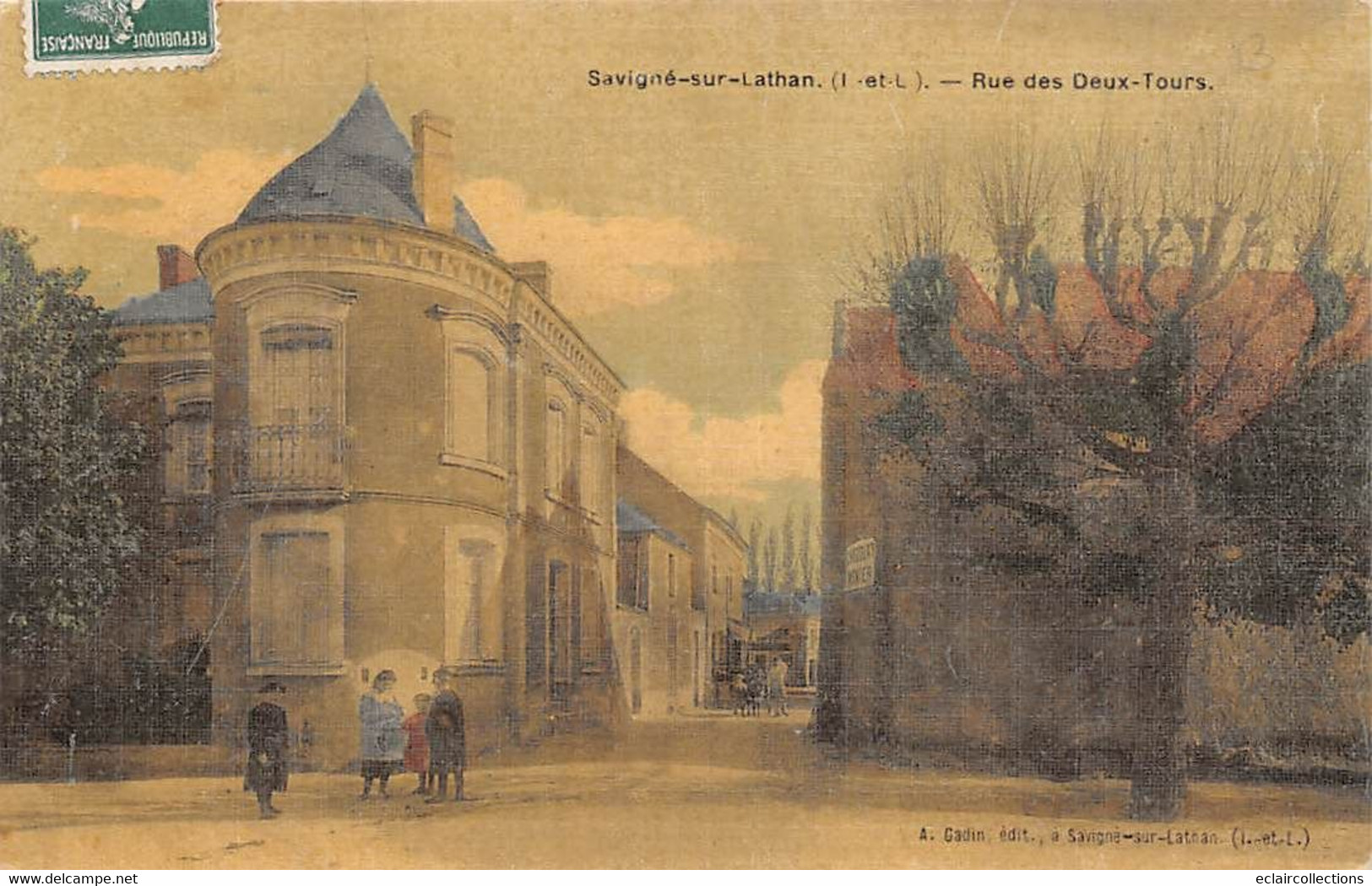 Savigné-sur-Lathan        37        Rue Des Deux Tours   Colorisée Et Toilée         (voir Scan) - Sonstige & Ohne Zuordnung