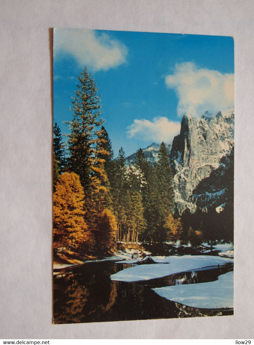 CPA USA Californie Yosemite National Park Sentinel Rock Merced River 1968 - Yosemite