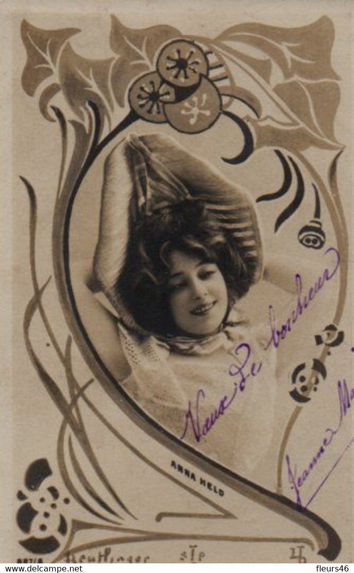 Belle Illustrée ART NOUVEAU  Montage-photo REUTLINGER : Jolie Femme Au Chapeau . ( Anna Held ) - Frauen